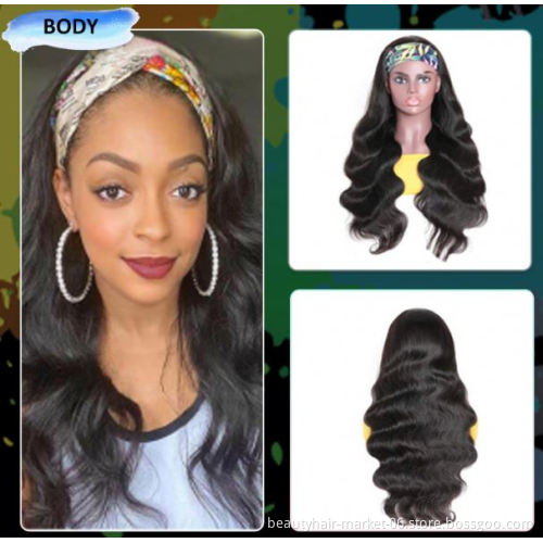 Bodywave headband wig synthetic headband wig fiber box hair headband wig
